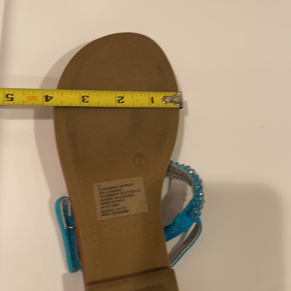NEW Justice Jeweled Turquoise Blue Sandals - Picture 11 of 12
